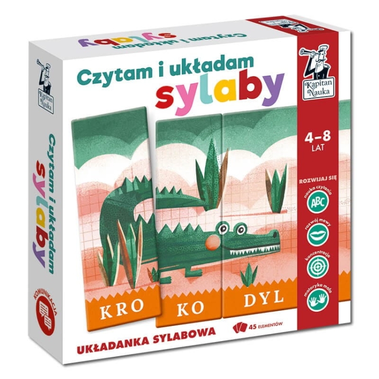 Kapitan Nauka. Czytam i układam sylaby. Układanka sylabowa