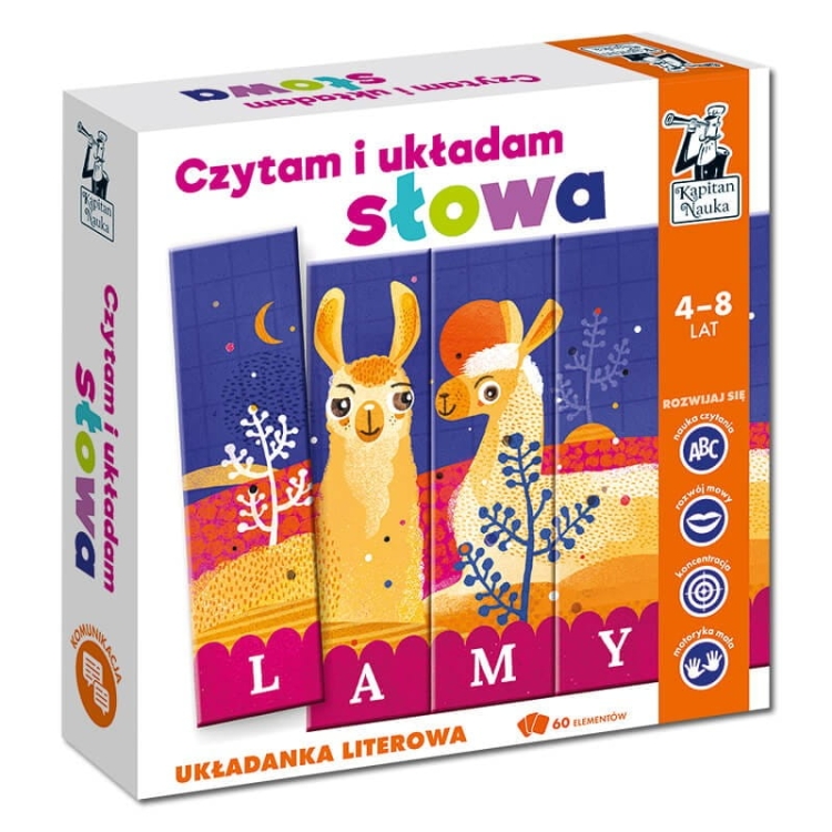 Kapitan Nauka. Czytam i układam słowa. Układanka literowa