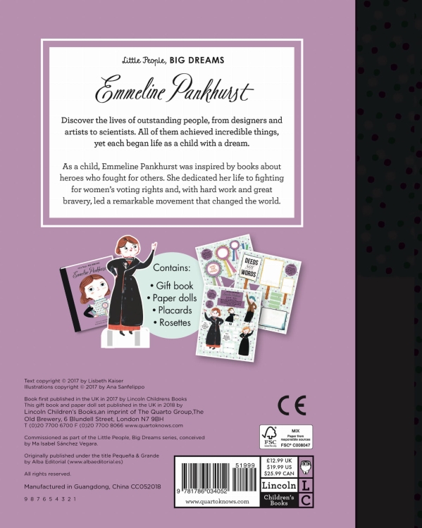 Little People, Big Dreams - Emmeline Pankhurst Paper Doll