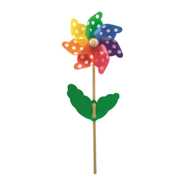 Giobas, Drewniany wiatraczek kolor kropki 58 cm - księgarnia Natuli.png