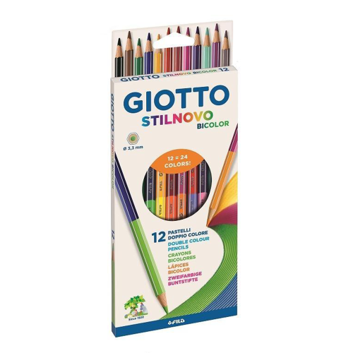 Kredki Stilnovo dwustronne 12 kolorów GIOTTO - ksiegarnia Natuli.jpg.png