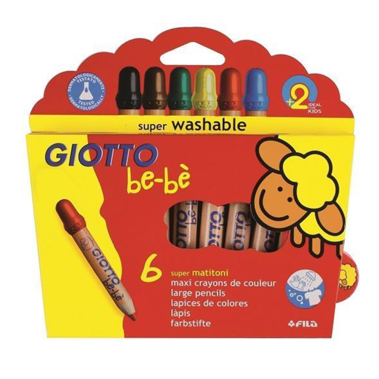 Kredki grube 6 kolorów Bebe GIOTTO - księgarnia Natuli.jpg.png