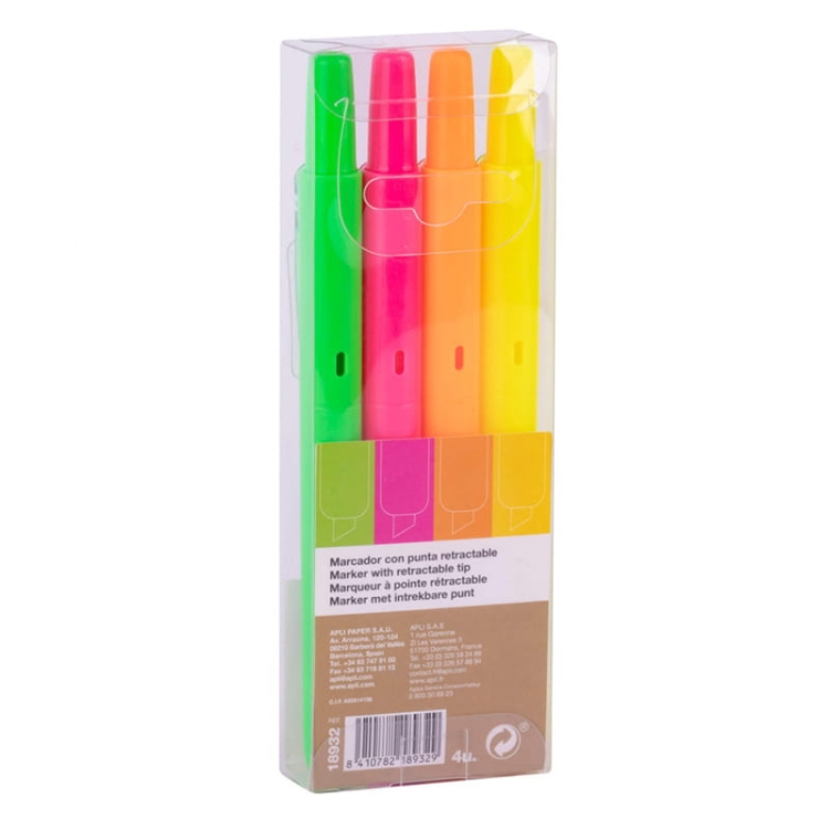 Zakreślacze wysuwane Apli Kids - 4 fluorescencyjne kolory_2.jpg