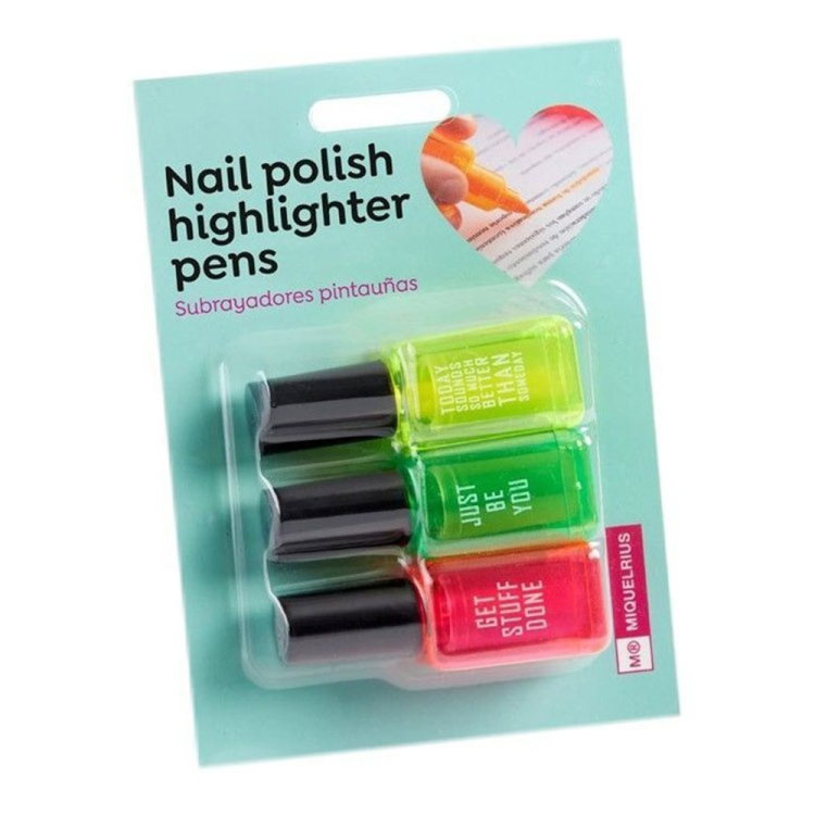 Zakreślacze w kształcie lakieru do paznokci Miquelrius - Green mix.png