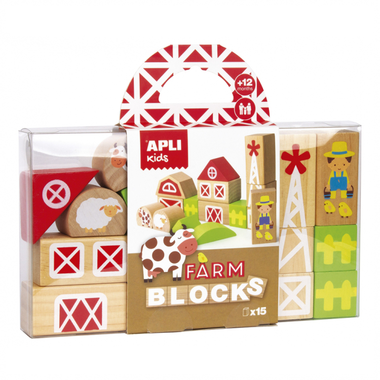 Drewniane klocki z woreczkiem Apli Kids - Farma.png