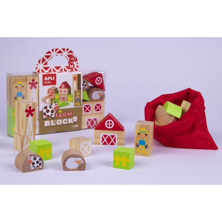 Drewniane klocki z woreczkiem Apli Kids - Farma_4.jpg