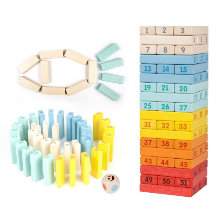 CLASSIC WORLD Drewniana Gra Zręcznościowa Wieża Kostki Domino Zestaw Deluxe.jpg