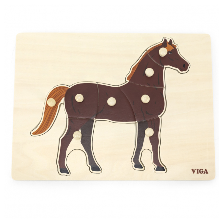 Drewniane Puzzle Montessori Koń z Pinezkami.png
