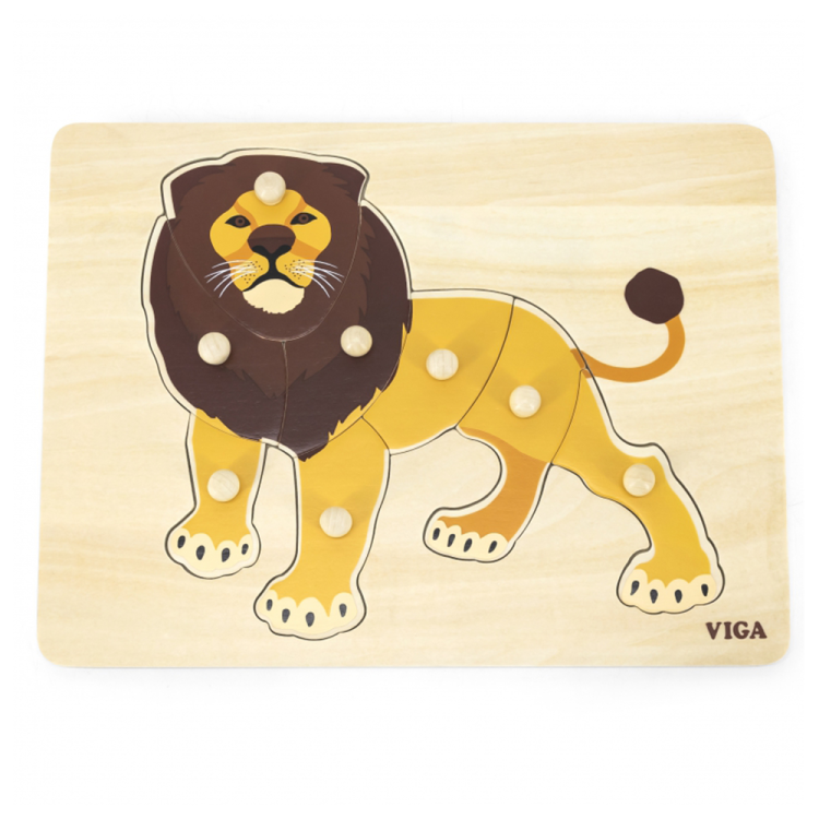 Drewniane Puzzle Montessori Lew z Pinezkami.png