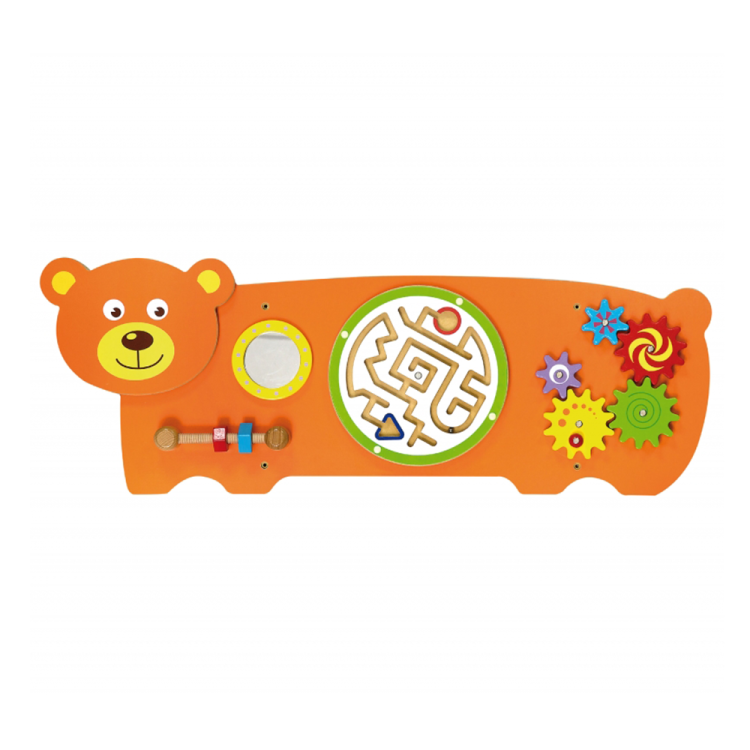 Viga Toys Sensoryczna tablica Manipulacyjna Miś Montessori.png