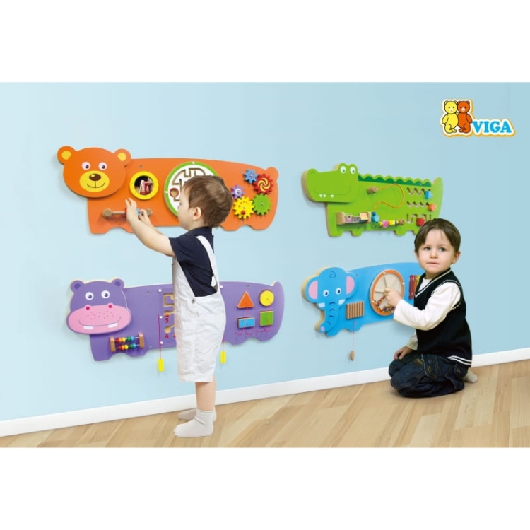 Viga Toys Sensoryczna tablica Manipulacyjna Miś Montessori_4.jpg