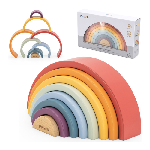 VIGA PolarB Drewniana Tęcza Układanka Klocki Kreatywne Montessori.png