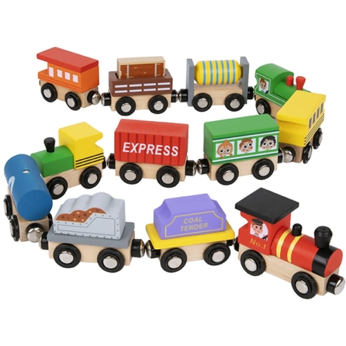 Tooky Toy Drewniane Pojazdy Wagoniki na Magnes2.jpg
