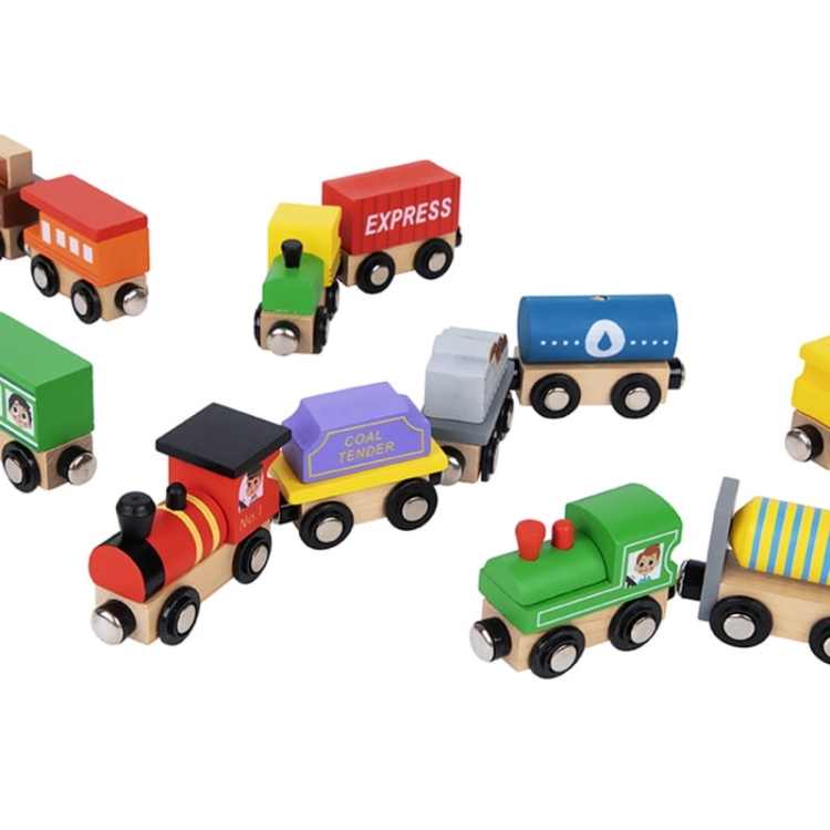 Tooky Toy Drewniane Pojazdy Wagoniki na Magnes4.jpg