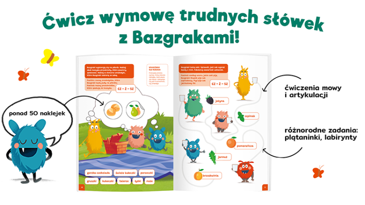 Bazgraki mówią trudne słowa. Ćwiczenia logopedyczne. Bazgraki3.png