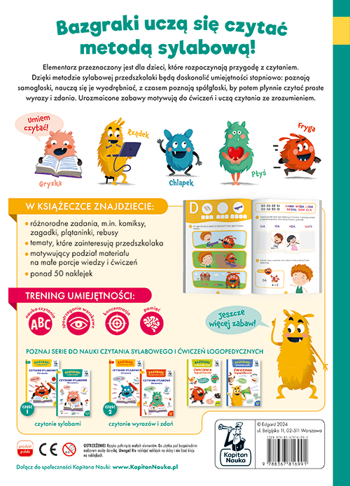Bazgraki czytają sylabami. Czytanie sylabowe. Elementarz. Bazgraki. Część 12.png