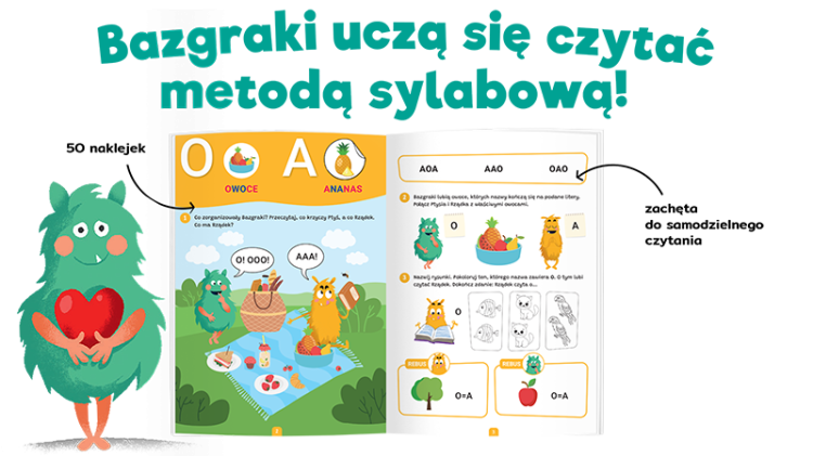 Bazgraki czytają sylabami. Czytanie sylabowe. Elementarz. Bazgraki. Część 13.png