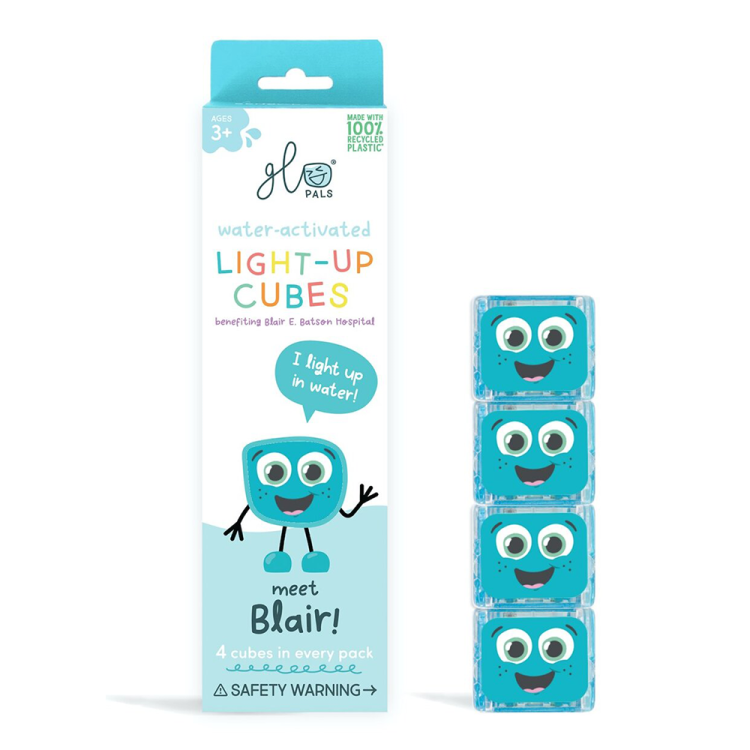 Glo Pals, Kostki sensoryczne świecące w wodzie Blair - zabawka kąpielowa, kolor turkusowy.png