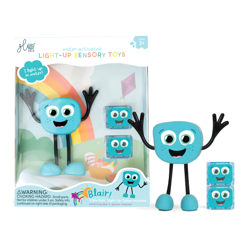 Glo Pals, Postać do kąpieli Blair - zestaw z dwiema kostkami sensorycznymi świecącymi w wodzie.png
