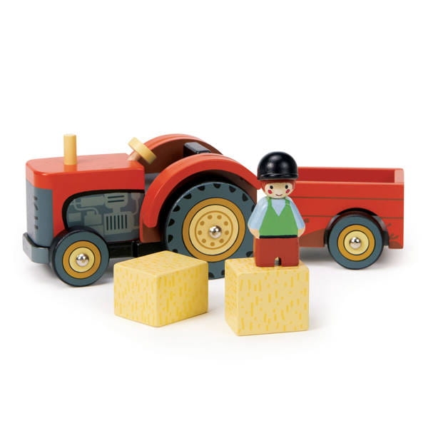 Drewniany traktor z przyczepą i akcesoriami, Tender Leaf Toys5.jpg