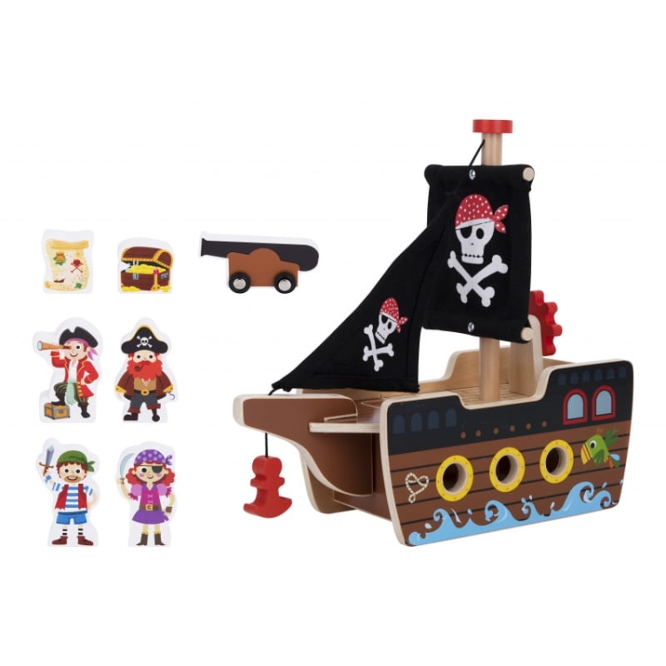 TOOKY TOY Statek Piracki Drewniany Figurki Zestaw3.jpg
