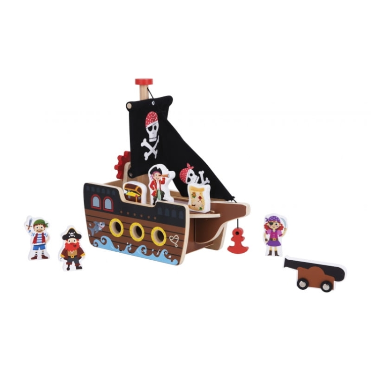 TOOKY TOY Statek Piracki Drewniany Figurki Zestaw4.jpg