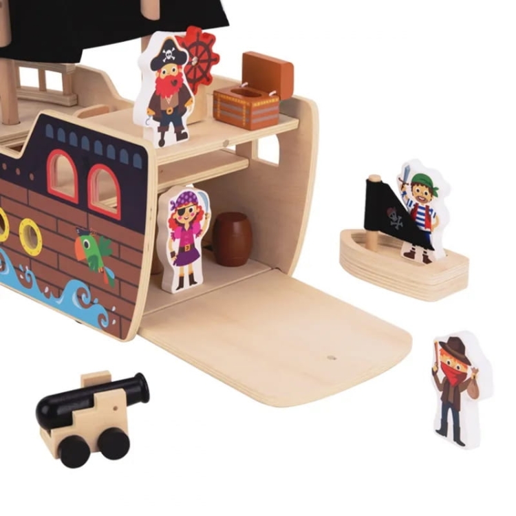 TOOKY TOY Statek Piracki Drewniany Figurki Zestaw5.jpg