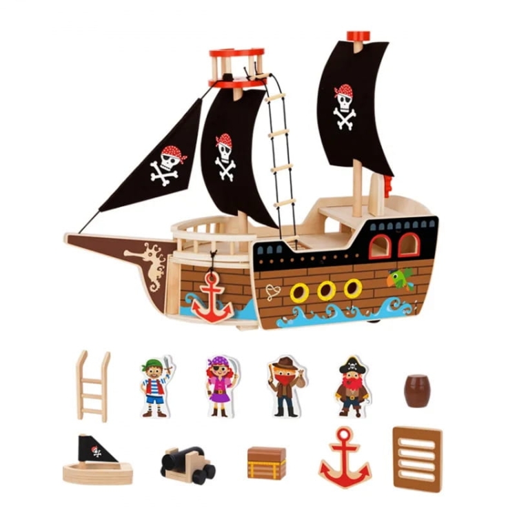 TOOKY TOY Statek Piracki Drewniany Figurki Zestaw6.jpg