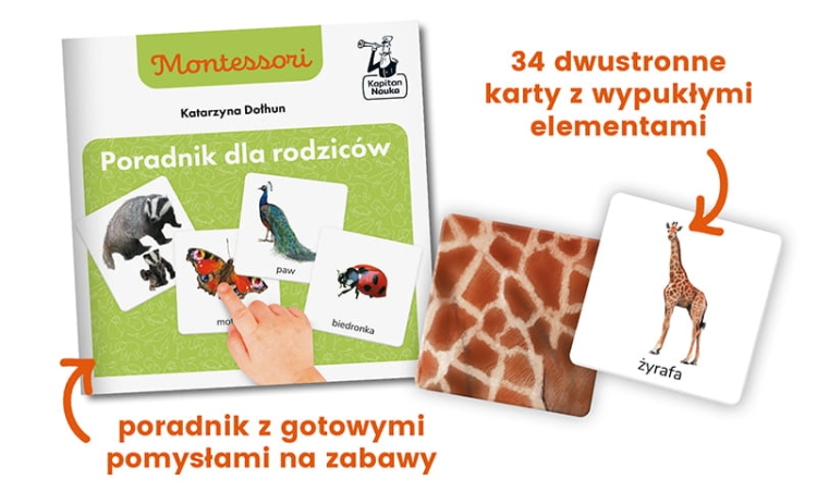 Montessori. Zwierzęta tu i tam. Karty sensoryczne z książeczką. Kapitan Nauka2.jpg