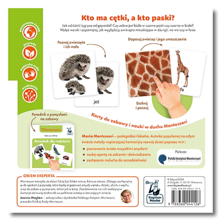 Montessori. Zwierzęta tu i tam. Karty sensoryczne z książeczką. Kapitan Nauka3.jpg