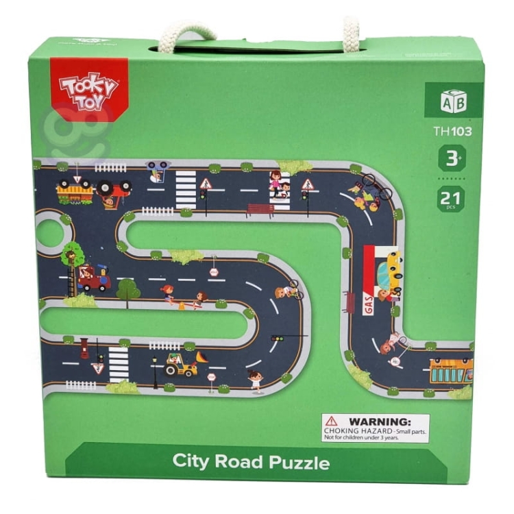 TOOKY TOY Droga Puzzle dla Dzieci Autostrada Makieta 21 el. Certyfikat FSC13.jpg