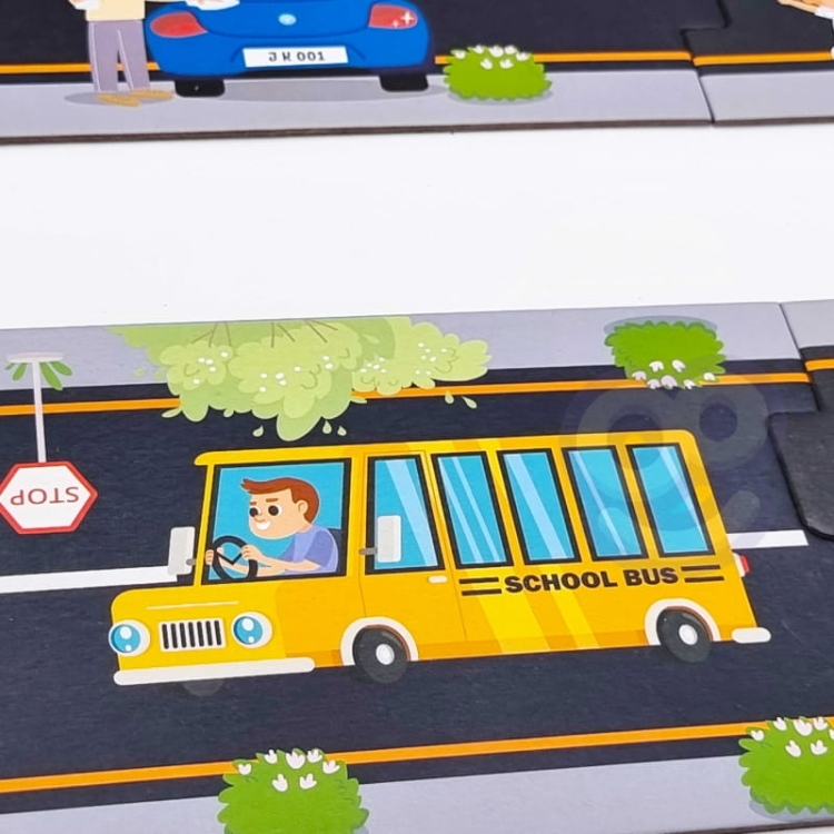 TOOKY TOY Droga Puzzle dla Dzieci Autostrada Makieta 21 el. Certyfikat FSC16.jpg