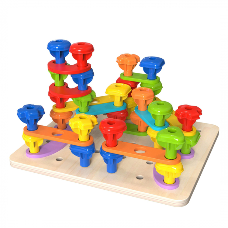 TOOKY TOY Wielofunkcyjna Tablica Zestaw Kolorowych Śrubek Nauka Kształtów prof.png