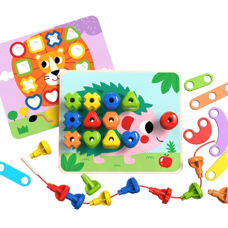 TOOKY TOY Wielofunkcyjna Tablica Zestaw Kolorowych Śrubek Nauka Kształtów2.jpg