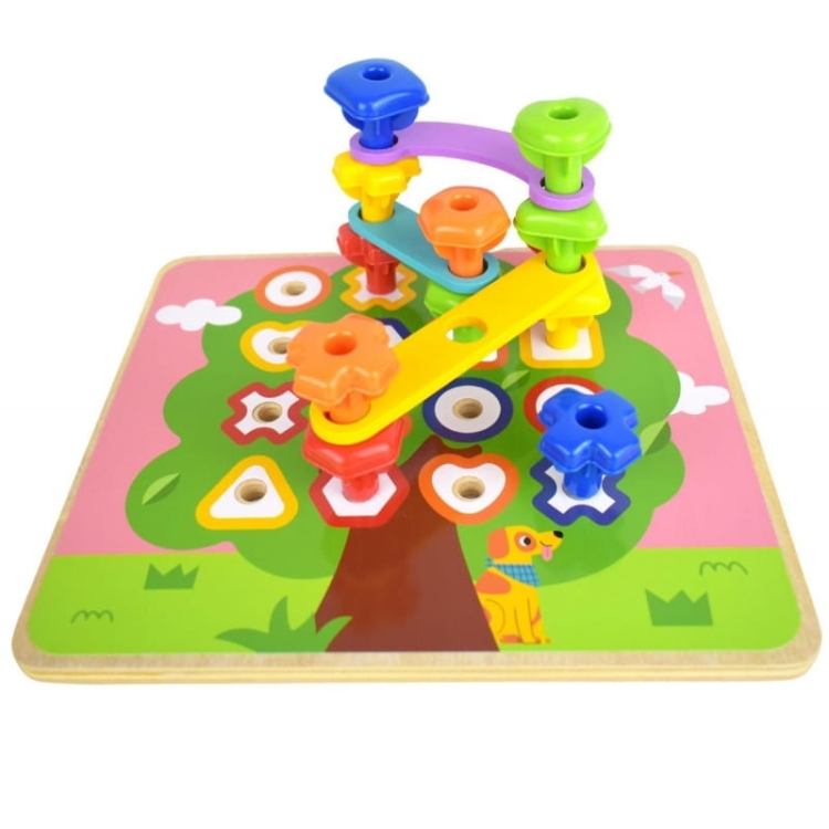 TOOKY TOY Wielofunkcyjna Tablica Zestaw Kolorowych Śrubek Nauka Kształtów4.jpg