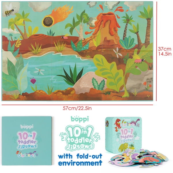BOPPI, 10 w 1 progresywne pierwsze puzzle Dinozaury 30 elem3.jpg