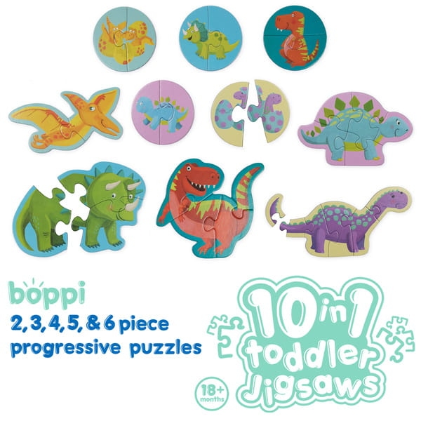 BOPPI, 10 w 1 progresywne pierwsze puzzle Dinozaury 30 elem4.jpg