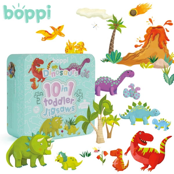 BOPPI, 10 w 1 progresywne pierwsze puzzle Dinozaury 30 elem5.jpg