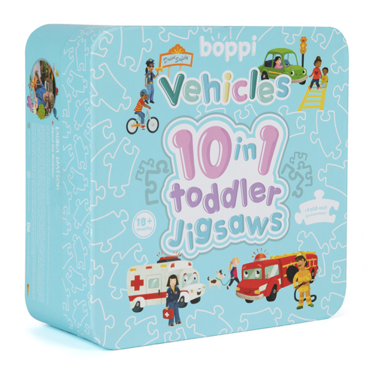 BOPPI, 10 w 1 progresywne pierwsze puzzle Pojazdy i zawody 30 elem.png
