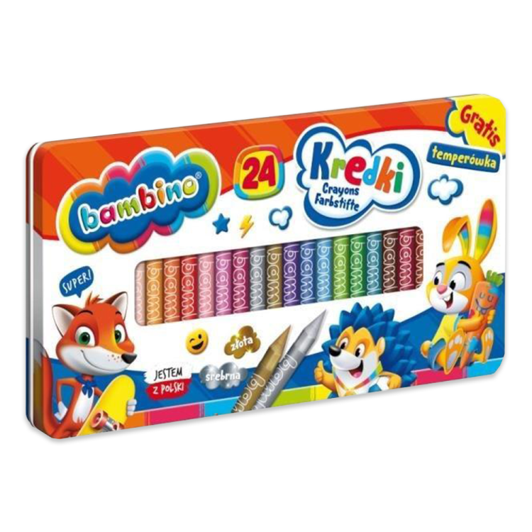 Kredki 24 kolory + temperówka BAMBINO.png