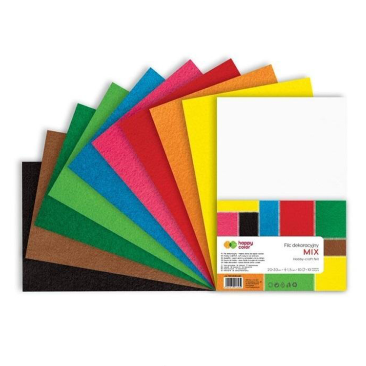 Filc dekoracyjny mix 10kol HAPPY COLOR.png