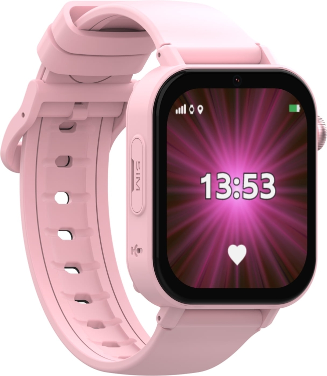 Smartwatch dla dziecka z funkcją lokalizacji GPS i trzema paskami KiDiZ Plus różowy2.png
