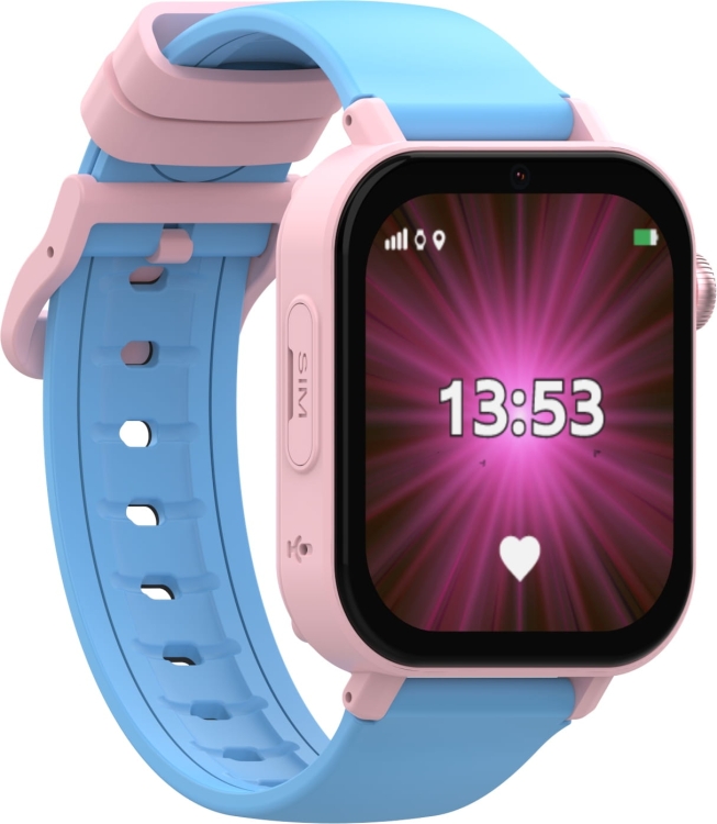 Smartwatch dla dziecka z funkcją lokalizacji GPS i trzema paskami KiDiZ Plus różowy3.png