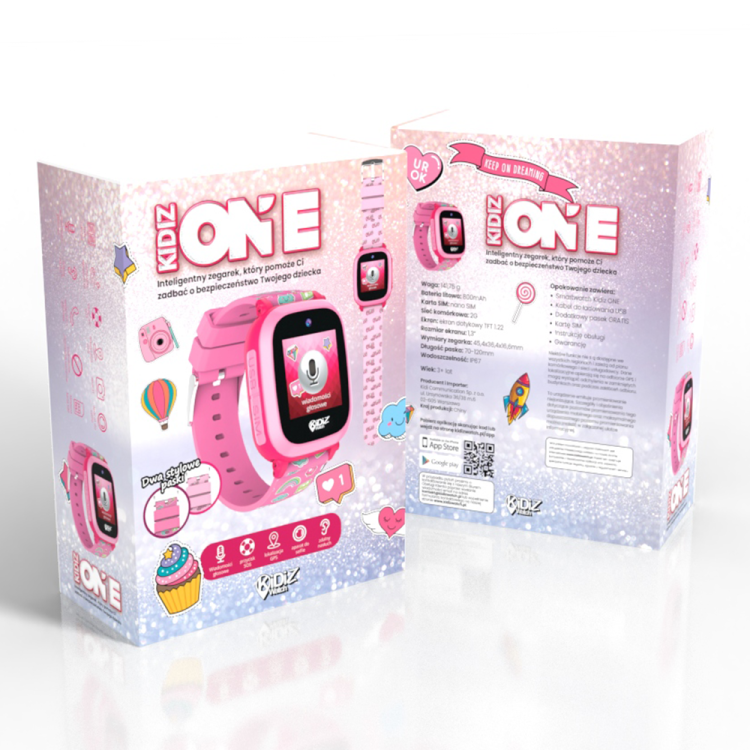 Smartwatch dla dziecka KiDiZ One różowy3.png