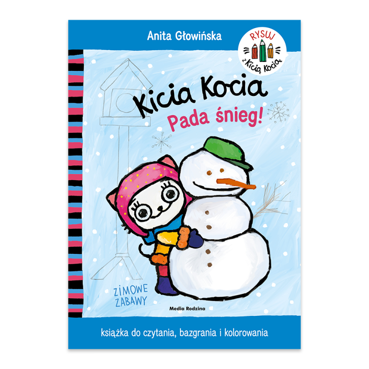 Pada śnieg. Kicia Kocia. Kolorowanka.png