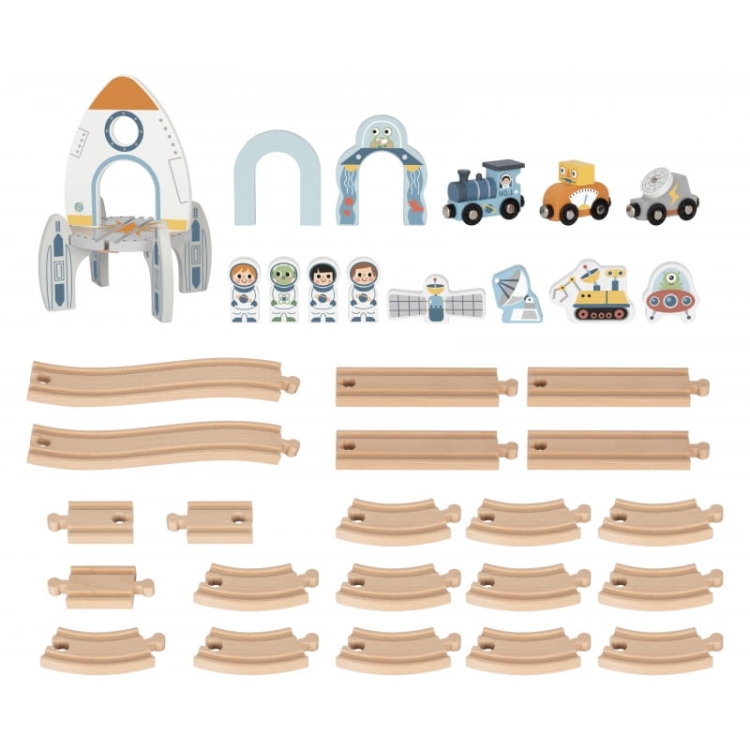 TOOKY TOY Drewniana Kolejka Kosmiczna Zestaw Tory5.jpg