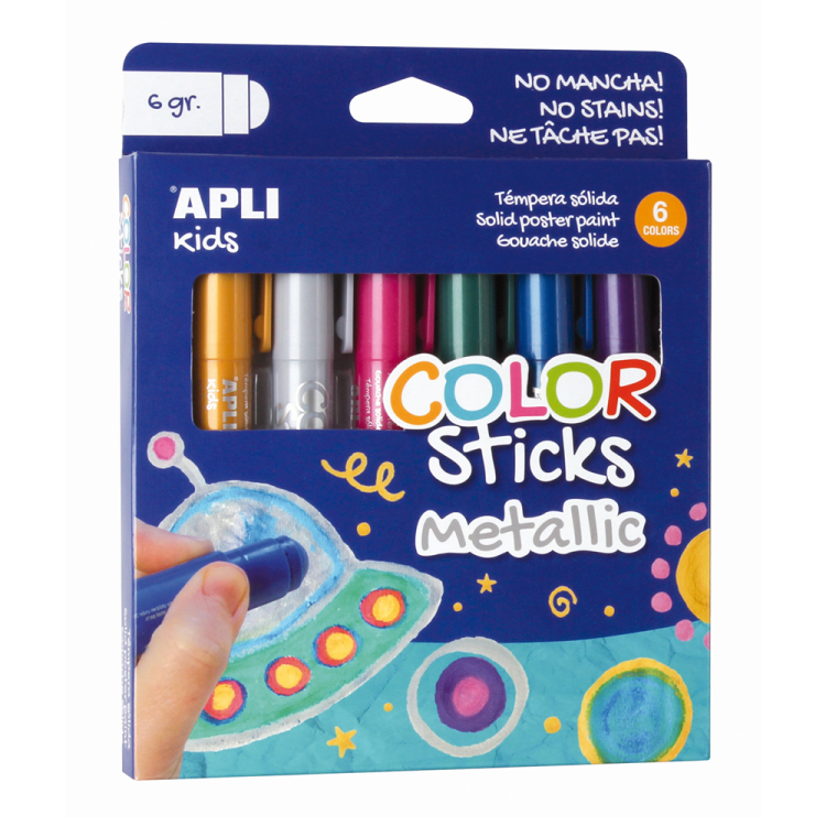 Farby w kredce metaliczne Apli Kids - 6 kolorów.png