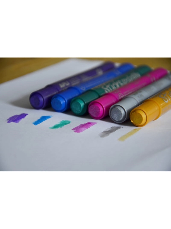 Farby w kredce metaliczne Apli Kids - 6 kolorów4.jpg