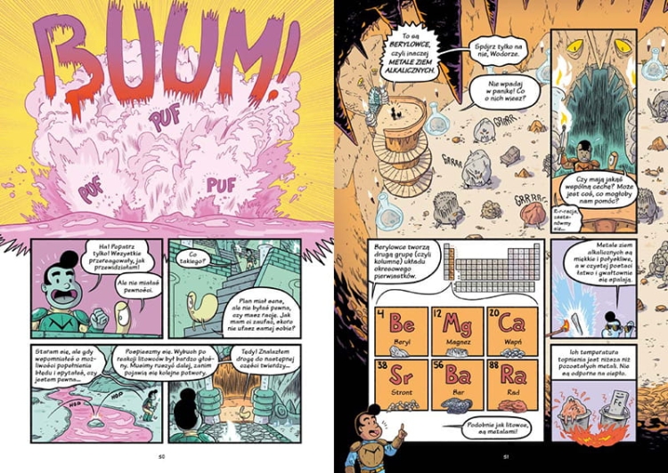 Pierwiastki. Tajemnice cząstek budujących świat. Naukomiks3.png