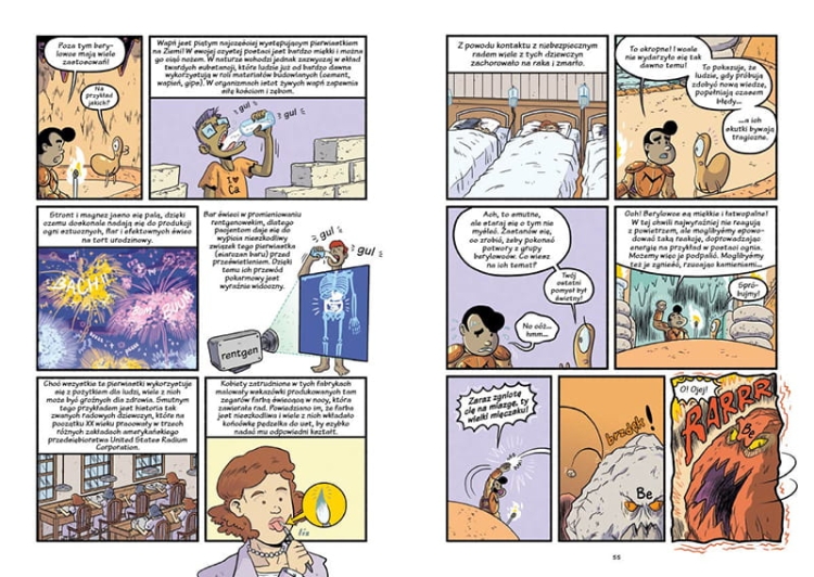 Pierwiastki. Tajemnice cząstek budujących świat. Naukomiks5.png